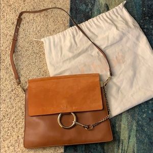Chloe Medium Faye Leather & Suede Shoulder Bag